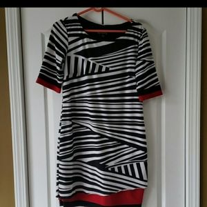 K studio collection Zebra print dress black white stripes medium